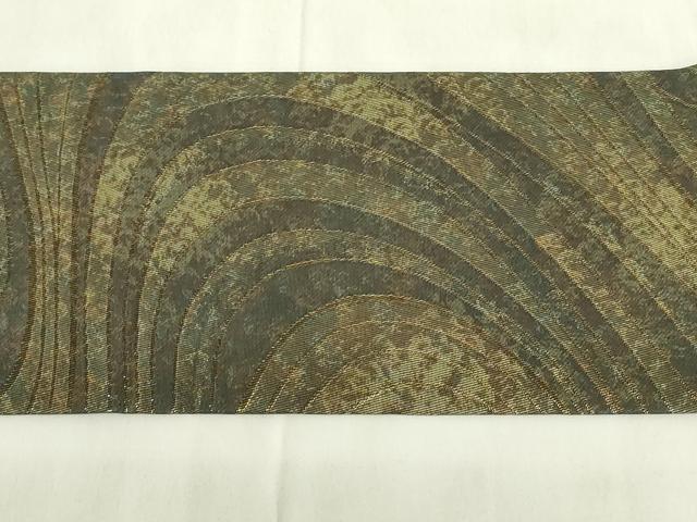平和屋着物◎九寸名古屋帯 流水文 金糸 正絹 逸品 DABC9729qp
