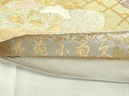 平和屋着物◎六通柄袋帯 唐織 花苑小菊文 金糸 正絹 逸品 DABC9737qp