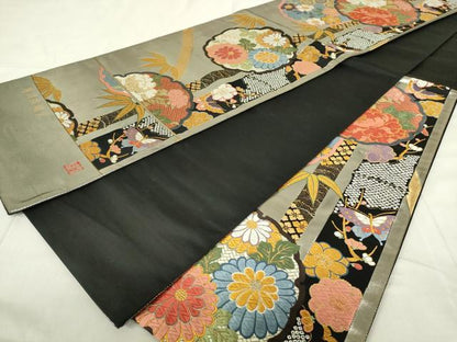 平和屋着物◎西陣 六通柄袋帯 唐織 作家物 慶祥典雅文 正絹 逸品 DABC9759qp