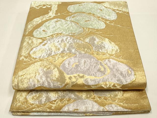 平和屋着物◎六通柄袋帯　枝松文　金銀糸　正絹　逸品　DABC9823qp
