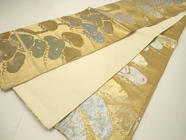 平和屋着物◎六通柄袋帯　枝松文　金銀糸　正絹　逸品　DABC9823qp