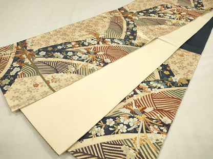 平和屋着物◎六通柄袋帯 唐織 花鳥文 金糸 正絹 逸品 DABC9851qp