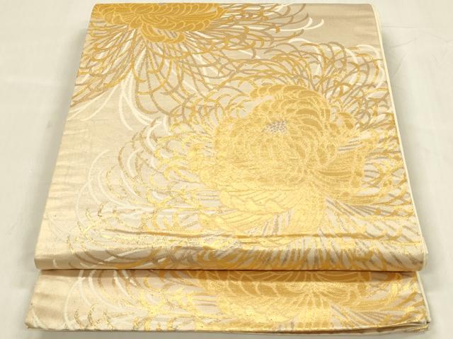 平和屋着物◎六通柄袋帯 乱菊 金糸 正絹 逸品 DABC9853qp