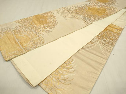 平和屋着物◎六通柄袋帯 乱菊 金糸 正絹 逸品 DABC9853qp