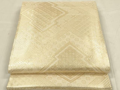 平和屋着物◎佐賀錦　全通柄袋帯　松皮菱吉祥文　金糸　正絹　逸品　DABC9856qp