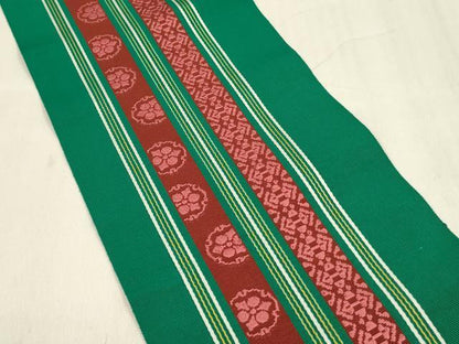 平和屋着物◎本場筑前博多織 半幅帯 献上 正絹 逸品 DABC9878qp