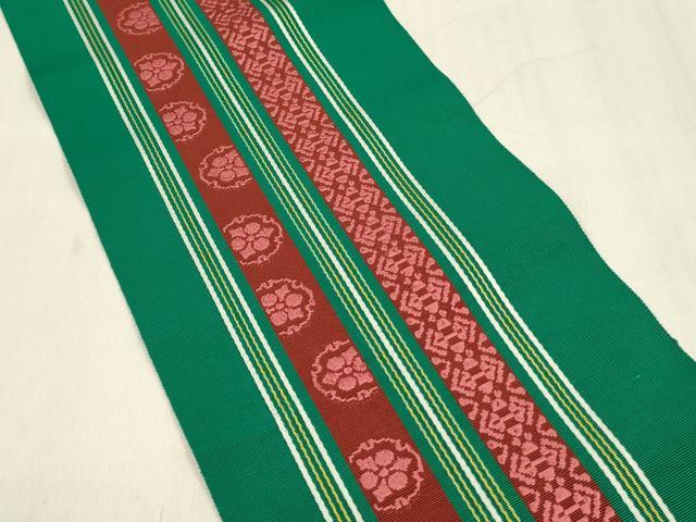 平和屋着物◎本場筑前博多織 半幅帯 献上 正絹 逸品 DABC9878qp