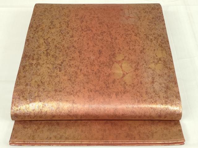 平和屋着物◎六通柄袋帯　霞文　金糸　引箔　正絹　逸品　DABC9899qp
