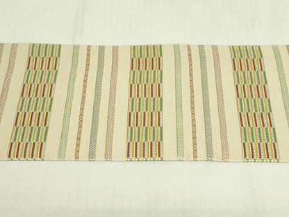 平和屋着物◎つけ帯　唐織　横段文　正絹　逸品　DABC9922qp