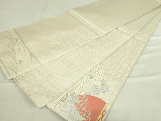 平和屋着物◎佐賀錦 太鼓柄袋帯 立波帆掛松文 金銀糸 逸品