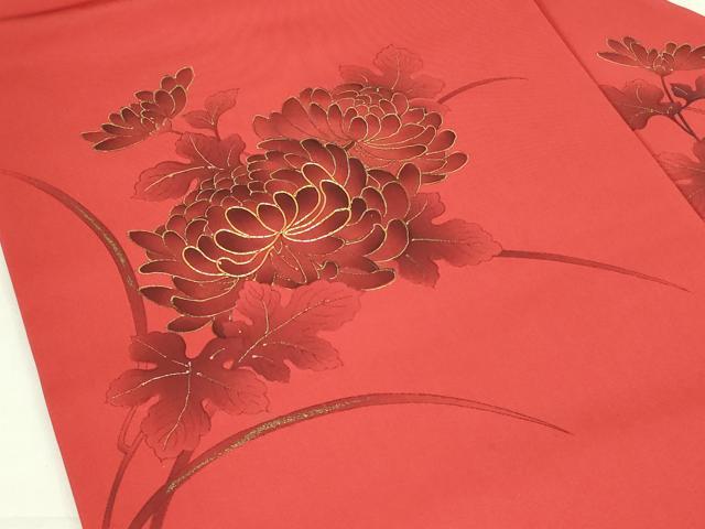 平和屋着物◎九寸名古屋帯　駒刺繍　乱菊　金彩　正絹　逸品　DABC9927qp