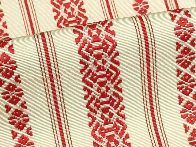 平和屋着物◎本場筑前博多織　半幅帯　献上　正絹　逸品　DABC9935qp