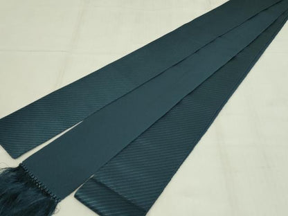 平和屋着物◎男性　本場筑前博多織　角帯　斜縞　正絹　逸品　DABC9938qp