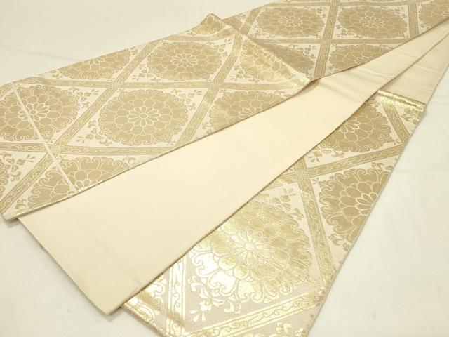 平和屋着物◎六通柄袋帯　花菱文　金糸　正絹　逸品　DABC9944qp