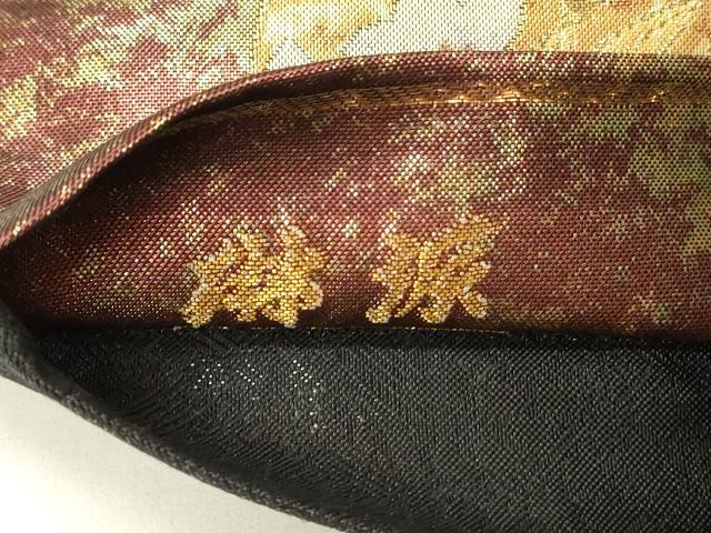 平和屋着物◎佐賀錦　六通柄袋帯　琳派　色紙重ね花文　金糸　引箔　正絹　逸品　DABC9992qp