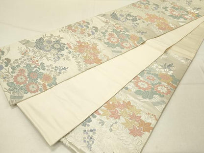 平和屋着物◎六通柄袋帯 束ね花文 金銀糸 正絹 逸品 DABC9993qp