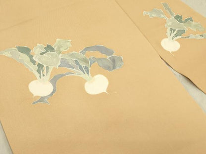 平和屋着物●塩瀬　九寸名古屋帯　作家物　成り物　かぶ　正絹　逸品　DABD0012op