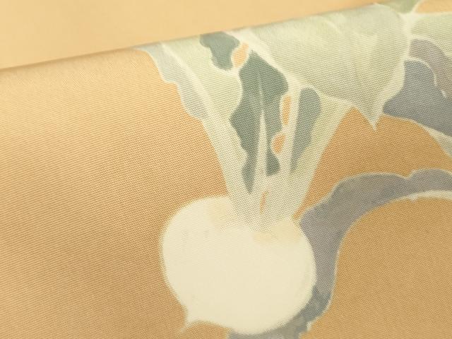 平和屋着物●塩瀬　九寸名古屋帯　作家物　成り物　かぶ　正絹　逸品　DABD0012op