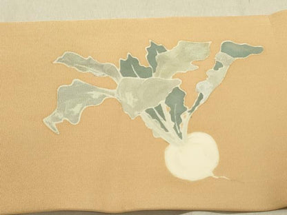 平和屋着物●塩瀬　九寸名古屋帯　作家物　成り物　かぶ　正絹　逸品　DABD0012op