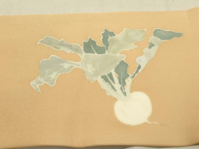 平和屋着物●塩瀬　九寸名古屋帯　作家物　成り物　かぶ　正絹　逸品　DABD0012op