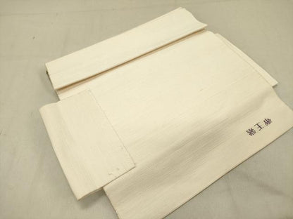 平和屋着物●京の名門　じゅらく謹製　帝王紫　つけ帯　紬地　すくい織　草花文　金彩　正絹　逸品　DABD0017op