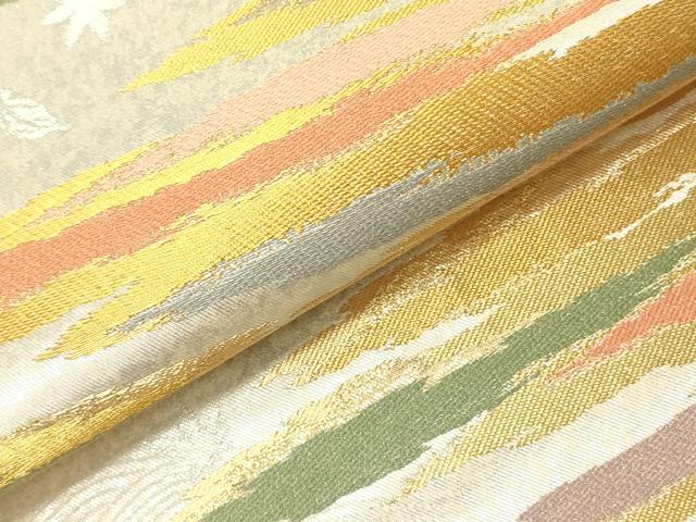 平和屋着物▼六通柄袋帯 作家物 彩雲燿晃文 金銀糸 正絹 逸品 DABD0022op