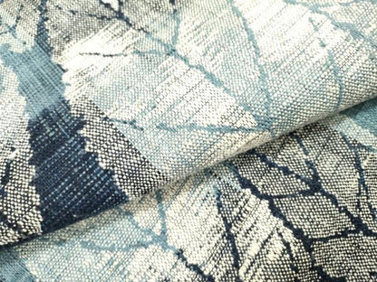 平和屋着物●八寸名古屋帯　紬地　舞葉文　正絹　逸品　DABD0025op