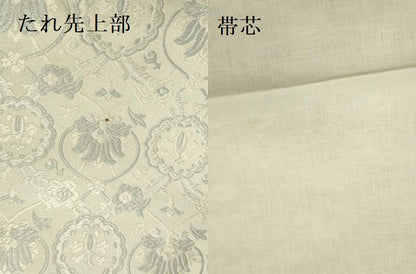 平和屋着物●九寸開き名古屋帯　唐織　更紗花文　正絹　逸品　DABD0027op