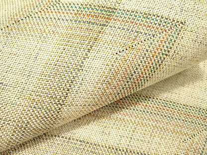 平和屋着物▽八寸名古屋帯 スリーシーズン 春夏秋 組織 幾何学文様 金糸 正絹 逸品 未使用 DABD0036op