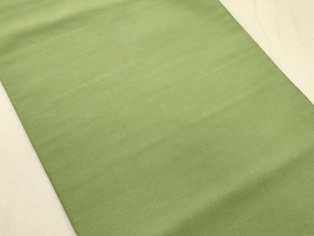 平和屋着物●爪掻き本綴れ　つけ帯　松葉色　正絹　逸品　DABD0039op