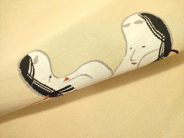 平和屋着物●爪掻き本綴れ　八寸名古屋帯　面　正絹　逸品　DABD0045op