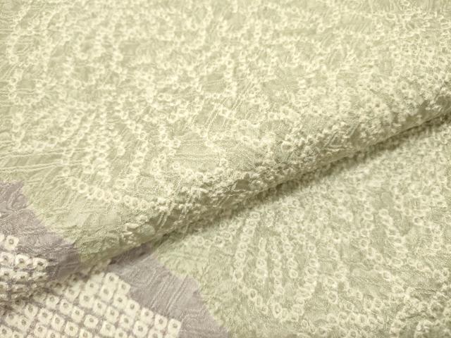 平和屋着物●名門　藤娘きぬたや・総絞り　九寸名古屋帯　総絞り　草花　三越扱い　正絹　逸品　DABD0056op