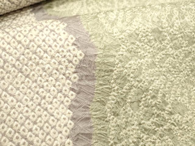 平和屋着物●名門　藤娘きぬたや・総絞り　九寸名古屋帯　総絞り　草花　三越扱い　正絹　逸品　DABD0056op