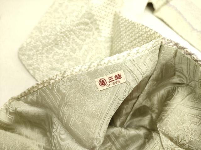 平和屋着物●名門　藤娘きぬたや・総絞り　九寸名古屋帯　総絞り　草花　三越扱い　正絹　逸品　DABD0056op