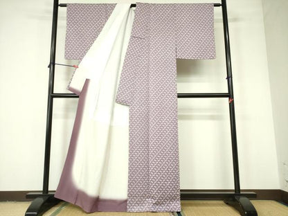 平和屋着物■上質な小紋 型染 遠州椿 正絹 逸品 DABD0061op