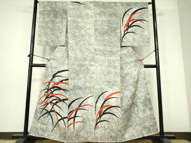 平和屋着物■訪問着 駒刺繍 露芝文 正絹 逸品 DABD0081op