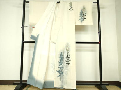 平和屋着物■訪問着 草花 暈し染め 銀彩 正絹 逸品 DABD0108op
