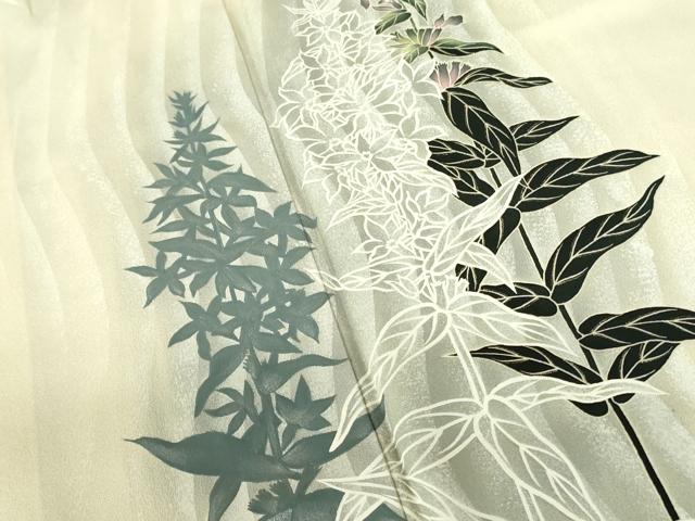 平和屋着物■訪問着 草花 暈し染め 銀彩 正絹 逸品 DABD0108op