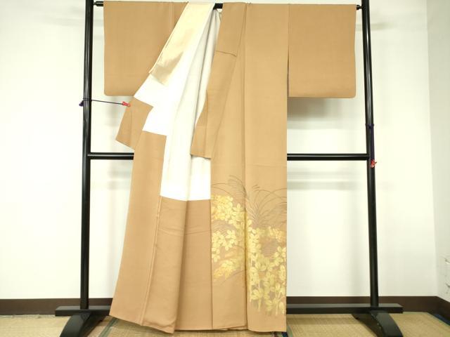 平和屋着物■豪華色留袖　草葉文　金彩　正絹　逸品　DABD0113op