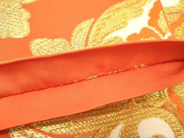 平和屋着物●西陣　川島織物　六通柄　本袋帯　唐織　宝相華　金糸　正絹　逸品　DABD0120op