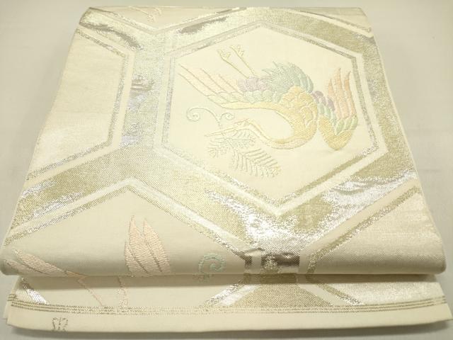 平和屋着物●西陣　川島織物　六通柄　本袋帯　唐織　飛鶴亀甲文　金銀糸　正絹　逸品　DABD0122op