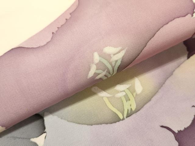 平和屋着物●塩瀬　九寸名古屋帯　作家物　草花　ろうけつ染め　正絹　逸品　DABD0133op