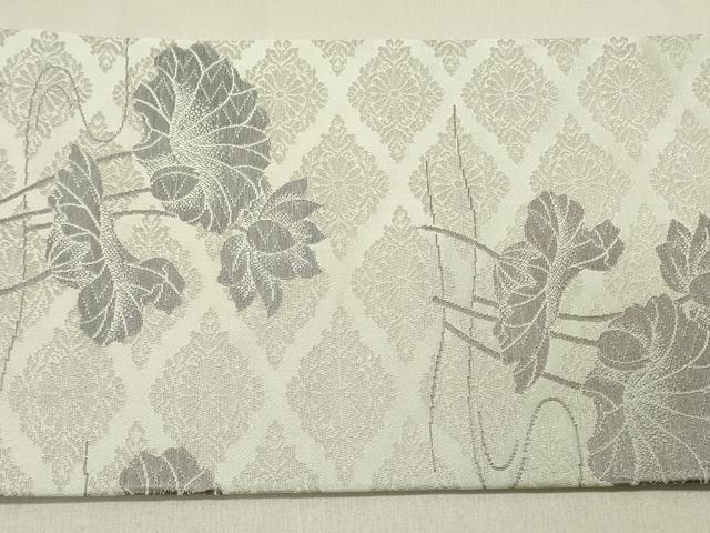 平和屋着物●九寸名古屋帯　草花　正絹　逸品　DABD0138op