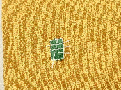 平和屋着物●九寸名古屋帯　友禅　作家物　草花　鬼しぼ縮緬　正絹　逸品　DABD0153op
