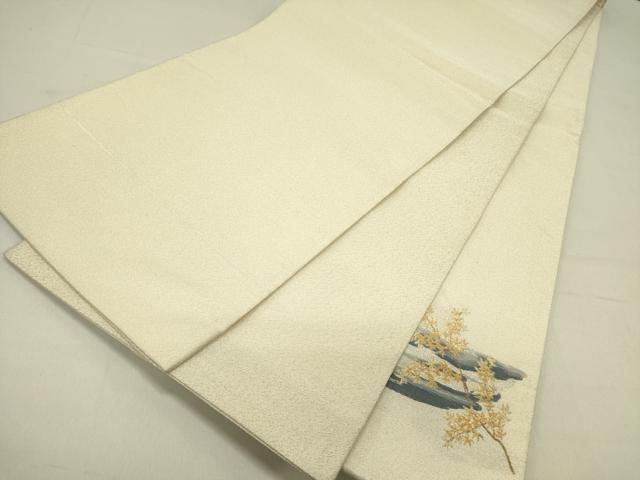 平和屋着物●太鼓柄袋帯　綴れ　籬枝花文　金銀糸　正絹　逸品　DABD0173op