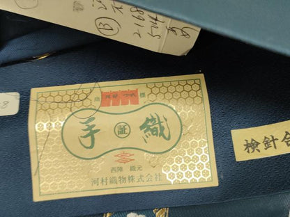 平和屋着物●西陣河村織物謹製・手織り　六通柄袋帯　唐織　手織　正倉院友彩文　金糸　上代68万　正絹　逸品　DABD0205op
