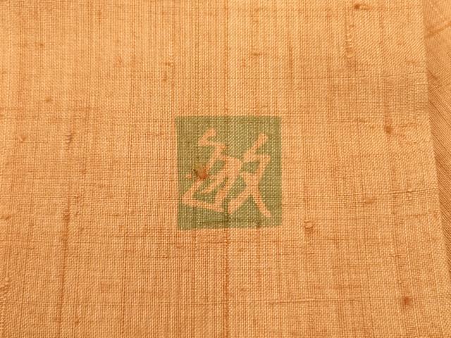 平和屋着物●九寸名古屋帯　作家物　紬地　陶器花文　ろうけつ染め　正絹　逸品　DABD0240op