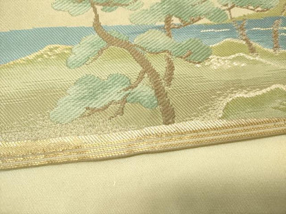 平和屋着物●西陣　川島織物　太鼓柄　本袋帯　大名行列　金糸　正絹　逸品　DABD0243op