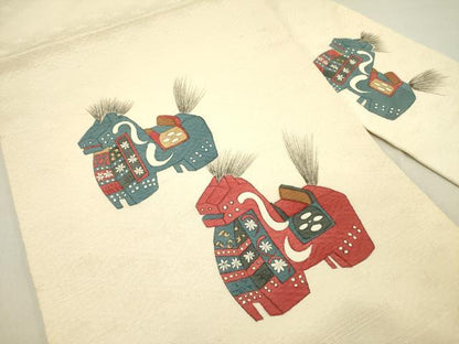 平和屋着物●九寸名古屋帯　紬地　玩具文　正絹　逸品　DABD0250op
