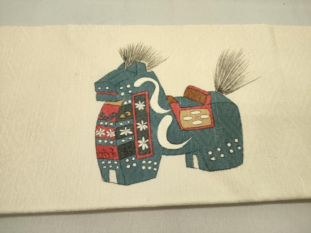 平和屋着物●九寸名古屋帯　紬地　玩具文　正絹　逸品　DABD0250op